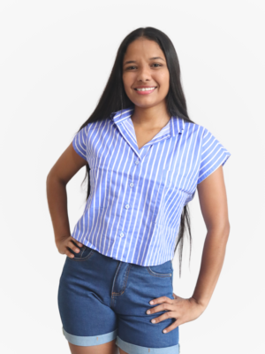 Blusa Rayas Manga Corta