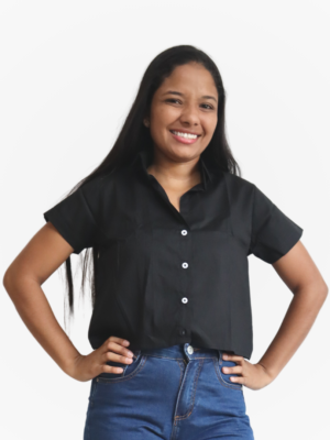 Blusa Popelina Manga Corta